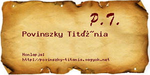 Povinszky Titánia névjegykártya